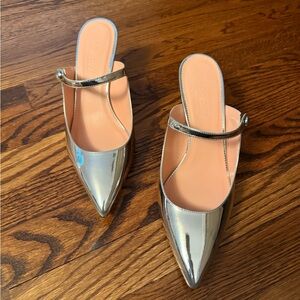 JCrew Silver Mule Mary Jane Heel